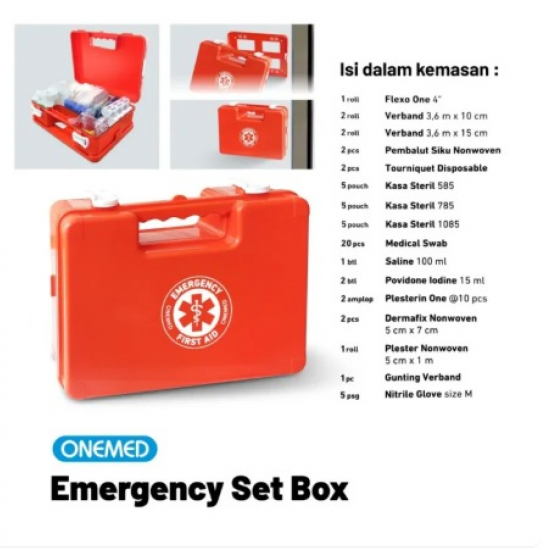 Kotak P3K Hardcase Orange Onemed (Dengan Isi)